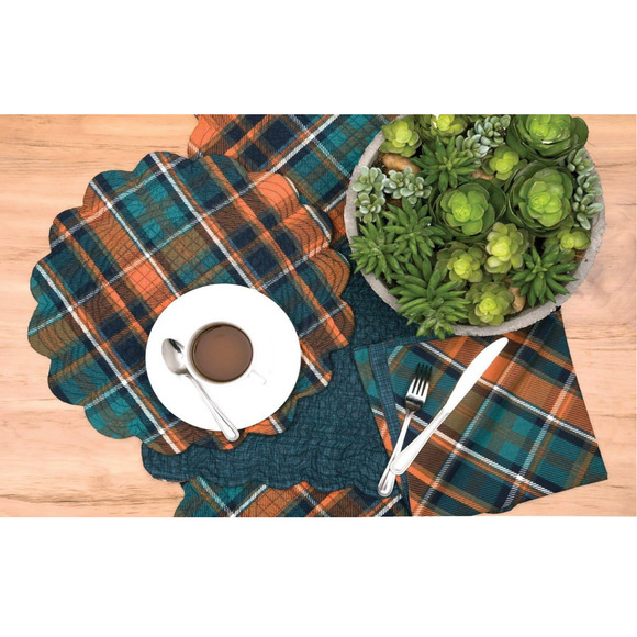 NWT Target Troy Plaid‎ Cotton Machine Washable Thanksgiving Holiday Runner 14x51 - Picture 2 of 9
